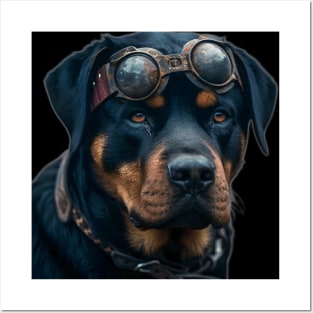 Rottweiler Steampunk Ai Posters and Art